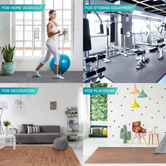 Set van 12/16/36 EVA-schuim vloertegels voor gymnastiek en fitness - interlocking oefenmat voor garagevloer, zwembad, buitenzwembad, tentmat van Florance Living — afbeelding 2