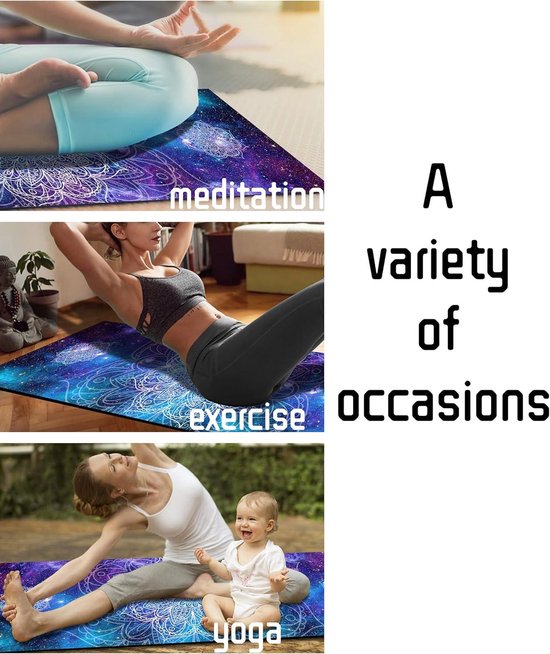 Yoga Mat Non Slip - LaiEr TPE Exercise Mat with Carrying Bag - Thick 6MM Mat for Yoga Pilates Fitness and Floor Exercises - 183CM*61CM*6MM — afbeelding 5
