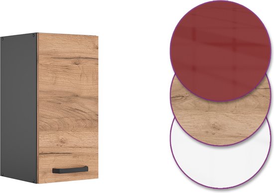Meuble mural Vicco R-Line, 30 cm, chêne doré puissant avec anthracite.