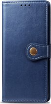 Mobigear Telefoonhoesje geschikt voor Xiaomi Redmi 9C Hoesje | Mobigear Snap Button Bookcase Portemonnee | Pasjeshouder voor 3 Pasjes | Telefoonhoesje voor Pinpas / OV Kaart / Rijbewijs - Blauw