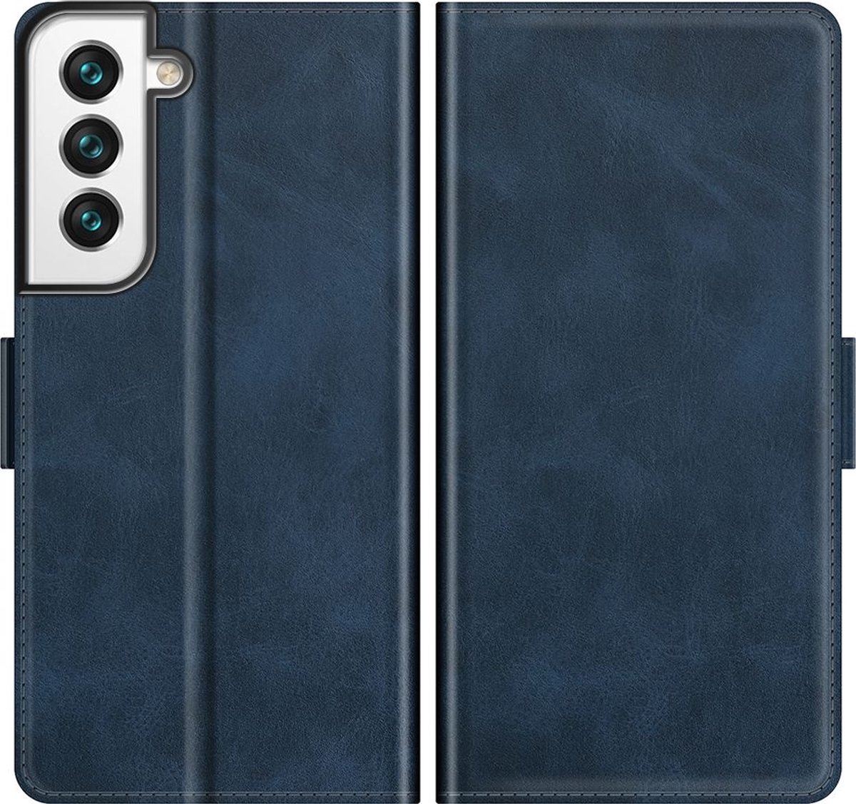 Mobigear Telefoonhoesje geschikt voor Samsung Galaxy S22 Hoesje | Mobigear Slim Magnet Bookcase Portemonnee | Pasjeshouder voor 3 Pasjes | Telefoonhoesje voor Pinpas / OV Kaart / Rijbewijs - Blauw