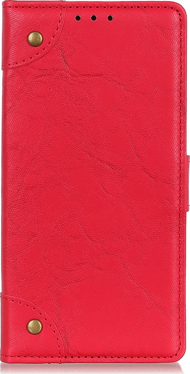 Mobigear Telefoonhoesje geschikt voor Xiaomi Redmi 9A Hoesje | Mobigear Ranch Bookcase Portemonnee | Pasjeshouder voor 3 Pasjes | Telefoonhoesje voor Pinpas / OV Kaart / Rijbewijs - Rood