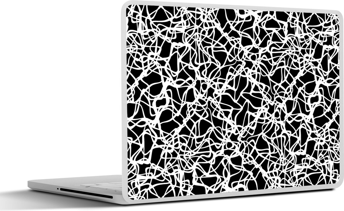 Laptop sticker - 14 inch - Patroon - Abstract - Zwart Wit - 32x5x23x5cm - Laptopstickers - Laptop skin - Cover