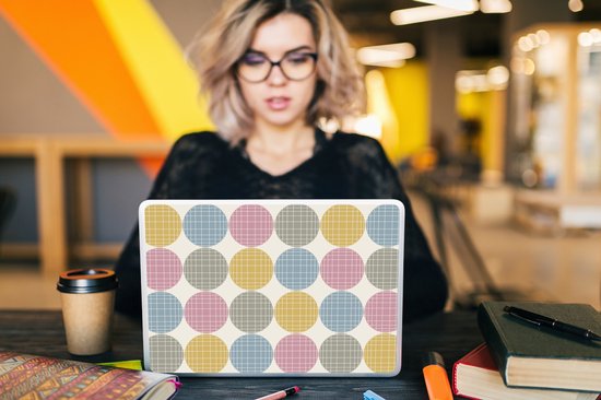 Autocollant pour ordinateur portable - 14 pouces - Points - Ligne - Motif - 32x5x23x5cm - Autocollants pour ordinateur portable - Peau pour ordinateur portable - Couverture