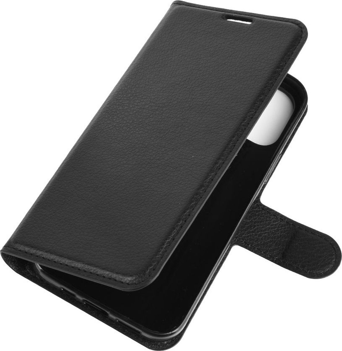 Mobigear Telefoonhoesje geschikt voor Apple iPhone 12 Mini Hoesje | Mobigear Classic Bookcase Portemonnee | Pasjeshouder voor 3 Pasjes | Telefoonhoesje voor Pinpas / OV Kaart / Rijbewijs - Zwart