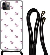 Coque avec cordon iPhone 11 Pro Max - Fille - Unicorn - Rose - Motifs - Fille - Enfant - Enfants - Siliconen - Bandoulière - Coque arrière avec cordon - Coque pour téléphone avec cordon - Etui avec corde