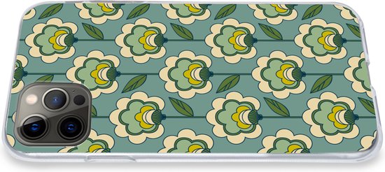 Coque iPhone 12 Pro - Rétro - Design - Années 1970 - Bloem - Coque de téléphone en Siliconen -
