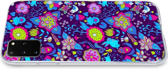 Coque Samsung Galaxy S20 Plus - Filles - Lapin - Rose - Motifs - Fille - Kids - Enfants - Coque de téléphone en Siliconen