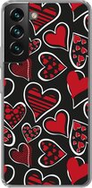 Geschikt voor Samsung Galaxy S22 Plus hoesje - Meisjes - Hart - Liefde - Patronen - Girl - Kids - Kinderen - Kind - Siliconen Telefoonhoesje