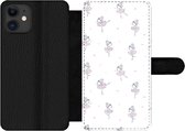 Bookcase Geschikt voor iPhone 11 telefoonhoesje - Meiden - Ballet - Roze - Patronen - Girl - Kids - Kinderen - Met vakjes - Wallet case met magneetsluiting