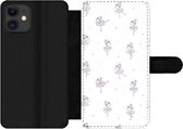 Bookcase Geschikt voor iPhone 12 Pro Max telefoonhoesje - Meiden - Ballet - Roze - Patronen - Girl - Kids - Kinderen - Met vakjes - Wallet case met magneetsluiting