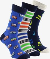 Scapino 3 paar heren sokken met print - Blauw - Maat 43/45