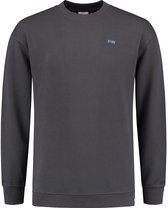Purewhite -  Heren Relaxed Fit   Sweater  - Grijs - Maat XL