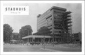 Walljar - Stadhuis van Tilburg '70 - Zwart wit poster