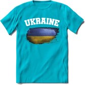 Oekraine vlag T-Shirt | Dames - Heren – Unisex Kleding | Ukraine support shirt | Tshirt Met Print - Blauw - S