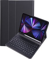 Hoes Geschikt voor iPad Pro 2021 (11 inch) Hoes Toetsenbord Hoesje Keyboard Case Cover - Hoesje Geschikt voor iPad Pro 11 inch (2021) Hoes Toetsenbord Case - Zwart
