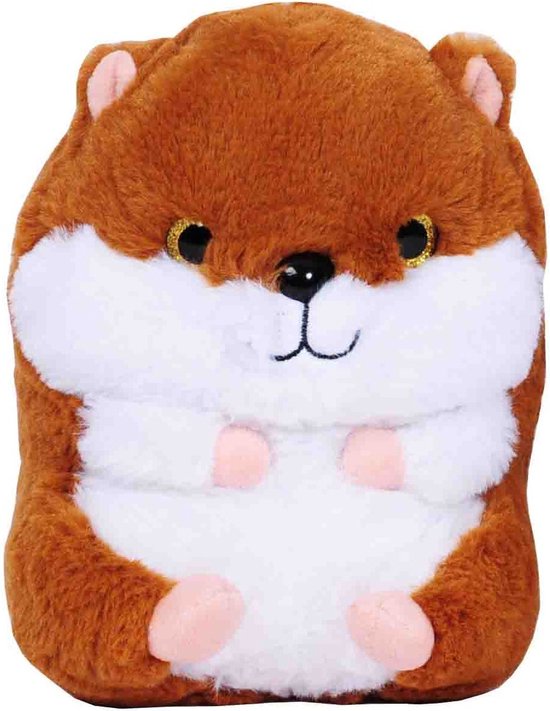 Pluche speelgoed knuffeldier Bruine hamster van 19 cm - Dieren knuffels - Cadeau voor kinderen