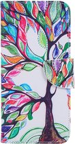 Shop4 - Samsung Galaxy A33 5G Hoesje - Wallet Case met Pasjeshouder Gekleurde Boom