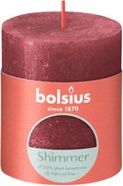 Bolsius Rustiek stompkaars Shimmer 80/68 - Red