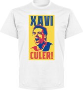 Xavi Barcelona Culer T-Shirt - Wit - XXL