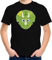 Cartoon dino t-shirt zwart voor jongens en meisjes - Kinderkleding / dieren t-shirts kinderen 110/116