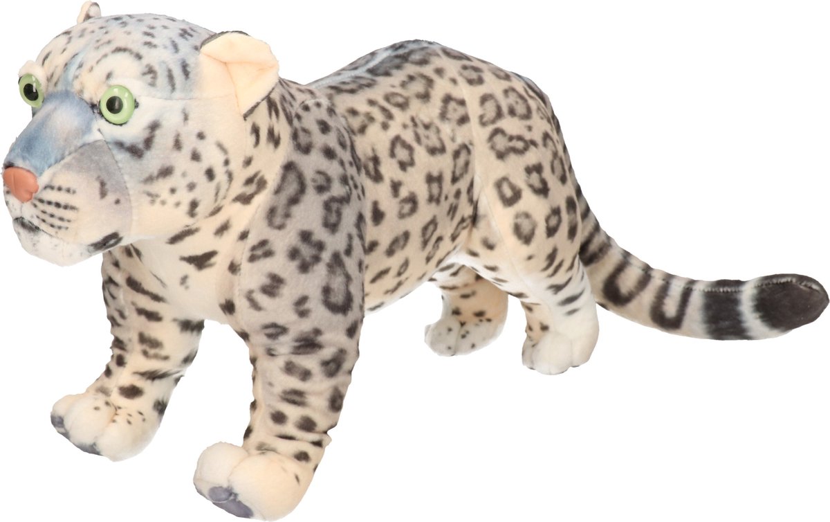 Living Earth serie - Pluche knuffel dieren Sneeuwluipaard van 35 cm. Lifelike knuffelbeesten - Cadeau voor jongens/meisjes