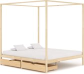 vidaXL Hemelbedframe met 2 lades massief grenenhout 180x200 cm