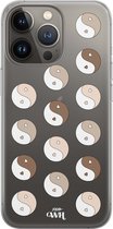 YinYang Nude - Transparant hoesje geschikt voor iPhone 13 Pro Max hoesje transparant - Shockproof case met emoji YinYang geschikt voor Apple iPhone 13 Pro Max - Doorzichtig hoesje