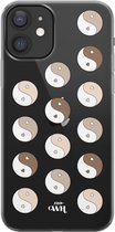 YinYang Nude - Transparant hoesje geschikt voor iPhone 11 hoesje transparant - Shockproof case met emoji YinYang geschikt voor Apple iPhone 11 - Doorzichtig hoesje met opdruk YinYa