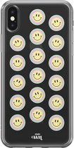 xoxo Wildhearts case voor iPhone XS Max - Smiley Double Yellow - xoxo Wildhearts Transparant Case