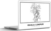 Laptop sticker - 17.3 inch - Maleisië - Stadskaart - Zwart Wit - 40x30cm - Laptopstickers - Laptop skin - Cover