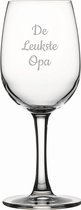 Gegraveerde witte wijnglas 26cl De Leukste Opa
