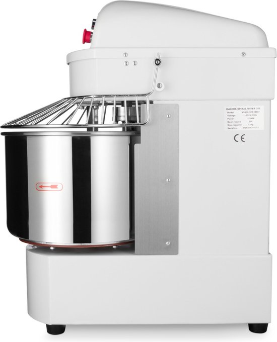 Spiraalkneder - 30 L - 19 Kg Deeg - 2 Snelheden — afbeelding 3
