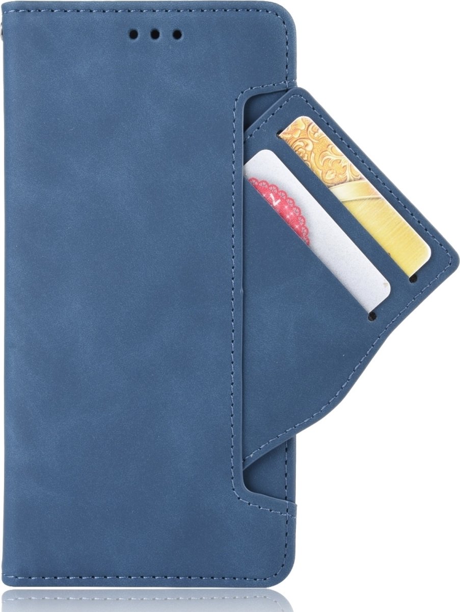 Mobigear Telefoonhoesje geschikt voor Xiaomi Redmi Note 9S Hoesje | Mobigear Slide Wallet Bookcase Portemonnee | Pasjeshouder voor 5 Pasjes | Telefoonhoesje voor Pinpas / OV Kaart / Rijbewijs - Blauw