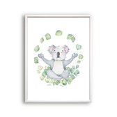 Schilderij  Yoga koala - Namaste / Jungle / Safari / 50x40cm