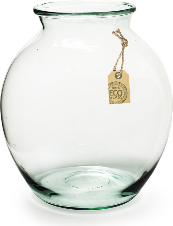Transparante Eco bol vaas/vazen van glas 32 cm hoog x 28 cm breed in het  midden.... | bol.com