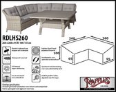 Hoes hoekbank dining 260 x 260 x 95 H: 100/65 cm - Loungesethoes - RDLHS260