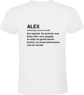 Alex | Heren t-shirt | jarig | verjaardagkado | verjaardag kado | grappig | cadeau | Wit