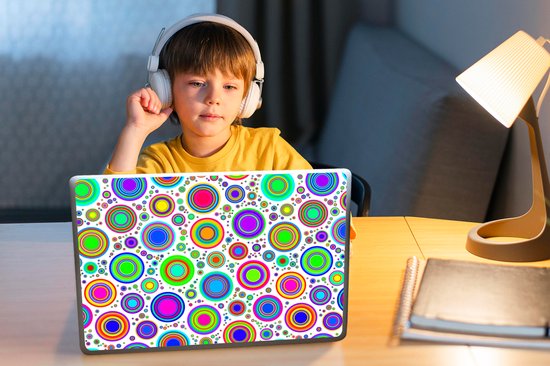 Sticker pour ordinateur portable - 12,3 pouces - Motif - Points - Cercle