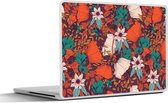 Laptop sticker - 14 inch - Bloemen - Herfst - Patroon - 32x5x23x5cm - Laptopstickers - Laptop skin - Cover