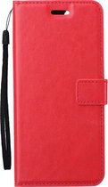 Hoesje Geschikt voor Samsung A02s Hoes Bookcase Flipcase Book Cover - Hoes Geschikt voor Samsung Galaxy A02s Hoesje Book Case - Rood