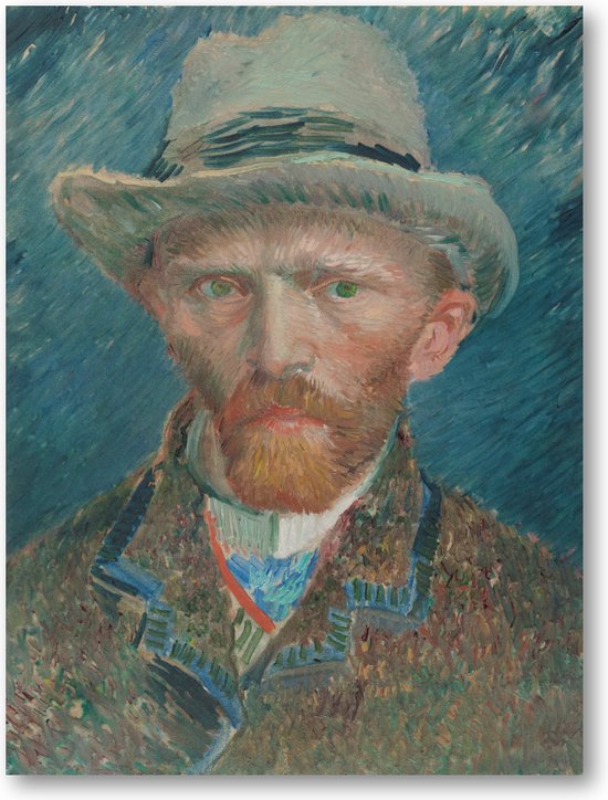Zelfportret, Vincent van Gogh - 30x40 Dibond voor Binnen én Buiten - Vincent van Gogh - Besteposter - Meesterwerken