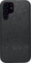 ADEL Siliconen Back Cover Softcase Hoesje Geschikt voor Samsung Galaxy S22 Plus - Stoffen Textiel Zwart