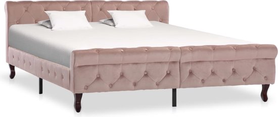 Medina Bedframe fluweel roze 160x200 cm