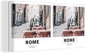 Canvas Schilderij Rome - Italië - Restaurant - 80x40 cm - Wanddecoratie