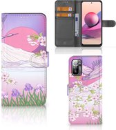 Book Style Case Xiaomi Redmi Note 10/10T 5G | Poco M3 Pro Smartphone Hoesje Cadeautjes voor Vrouwen Bird Flying