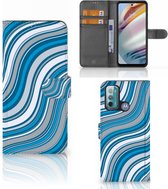 Book Case Motorola Moto G60 Hoesje Waves Blue
