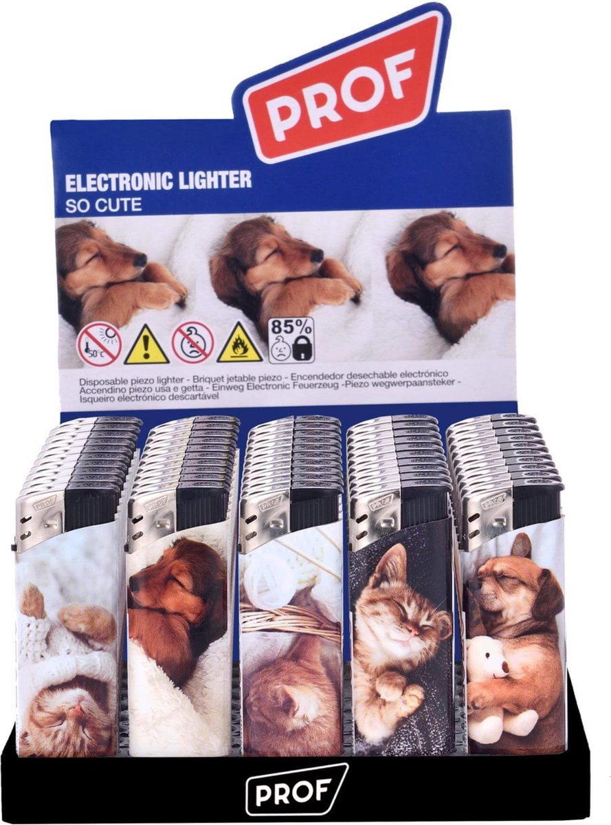 Goedkoopste Prof Wegwerpaanstekers - Schattige dieren - 50 stuks - 8 x 2.4 x 1.2 cm