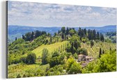 Décoration murale Métal - Peinture Aluminium Industriel - Vignobles de la ville médiévale fortifiée de San Gimignano en Italie - 40x20 cm - Dibond - Photo sur aluminium - Décoration murale industrielle - Pour le salon/chambre