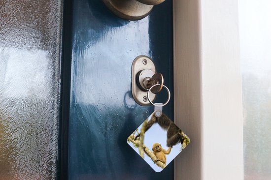 Porte-clés - Distribution de cadeaux - Jeune singe regardant l'appareil photo - Plastique - Cadeaux Sinterklaas - Distribution de cadeaux pour enfants - Cadeaux de chaussures - Petits cadeaux